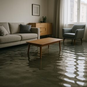 Wohnung überschwemmt - Überschwemmte Wohnung - Überschwemmung - Wasserrohrbruch - Sanitär Notdienst Fabeos